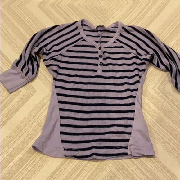 Splendid Girls Light Purple & Black Striped Top - Picture 1 of 7